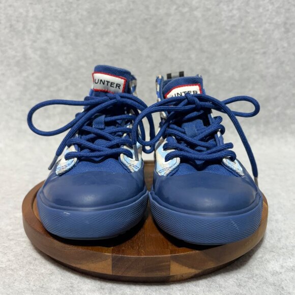 Hunter for Target Kids' Striped Dipped Canvas High Top Sneakers Blue Size 13 - Picture 3 of 10